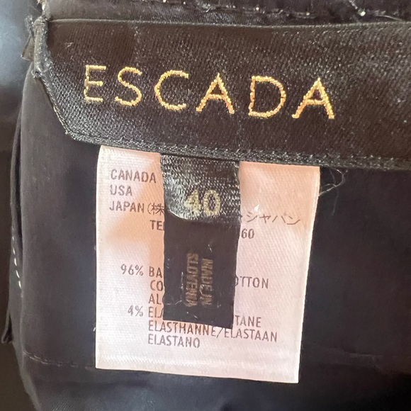 Escada Navy Blue High Rise Tuxedo Flare Dress Pants Stretch Sz 40 - Picture 9 of 10